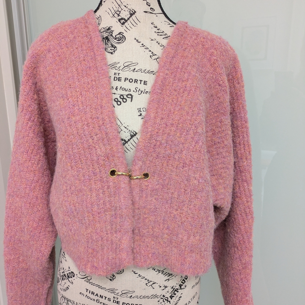 Pink Knit Sweater with Clasp